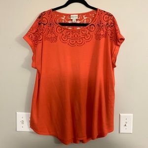 Peach Lace Design Blouse